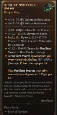 DIABLO 4 NEW SEASON      Ring of Writhing Moon Unique Items