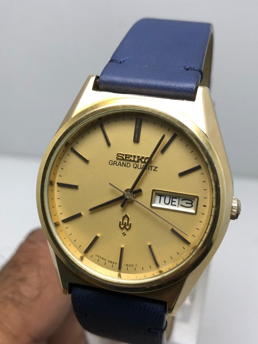 SEIKO　グランドクォーツ　4843-510 極美品　純正尾錠、タグ付き SEIKO グランドクォーツ 4843-510 極美品 純正尾錠 タグ付き
