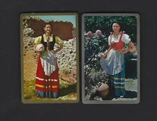 Vintage DD Congress 606 Women n Native Dress Greece ? Playing Cards Double Deck