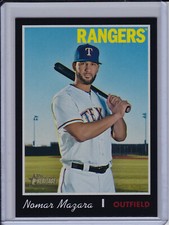 Nomar Mazara 2019 Topps Heritage Black Border /50 Base Parallel Texas Rangers