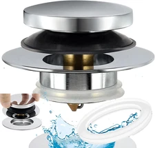 Universal Bathtub Drain Stopper,Bathroom Tub Drain Plug Pop Up,Replaces Bath Tuh