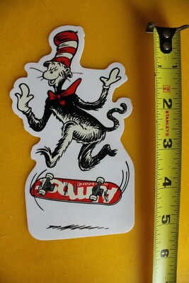 Almost Skateboards Dr Seuss Cat Hat Kick Flip Z26B Vintage Skateboarding STICKER