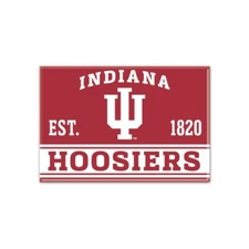 TWO (2) INDIANA HOOSIERS, 2.5" X 3.5" METAL MAGNETS FROM WINCRAFT