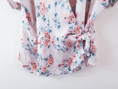New Look Womens Multicolored Floral short Dressing Gown 16UK Regular - Picture 2 of 12