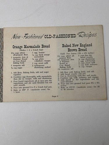1953 Old Fashioned New Fashioned Recipes VTG Church & Dwight Baking Soda Dessert - Picture 3 of 8