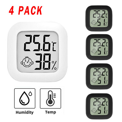 4x Digital Hygrometer Mini Thermometer Luftfeuchtigkeit Temperaturmesser Slim