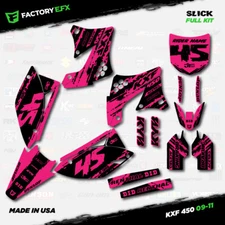 Black & Pink Slick Racing Graphics Kit fits 09-11 Kawasaki Kxf450 KX450F  Decal