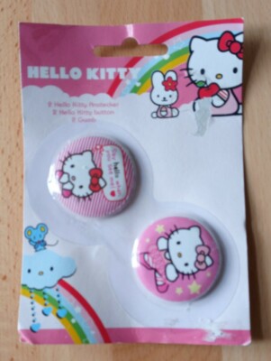Hello Kitty 2 Anstecker Button für Fans Sammler neu OVP Sanrio License limited