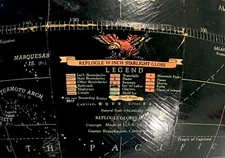 Vintage 40's 50's Replogle 10 Inch Starlight Black Ocean World Globe