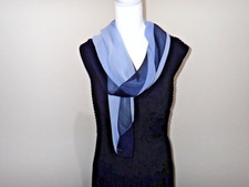 Ellen Tracy Hand Rolled 100 Silk 16" x 61" Sheer Scarf made in China