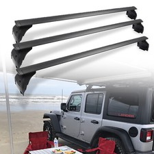 3pcs Roof Rack Cross Bars For 2007-2026 Jeep Wrangler Jk Jl With Anti-theft Lock