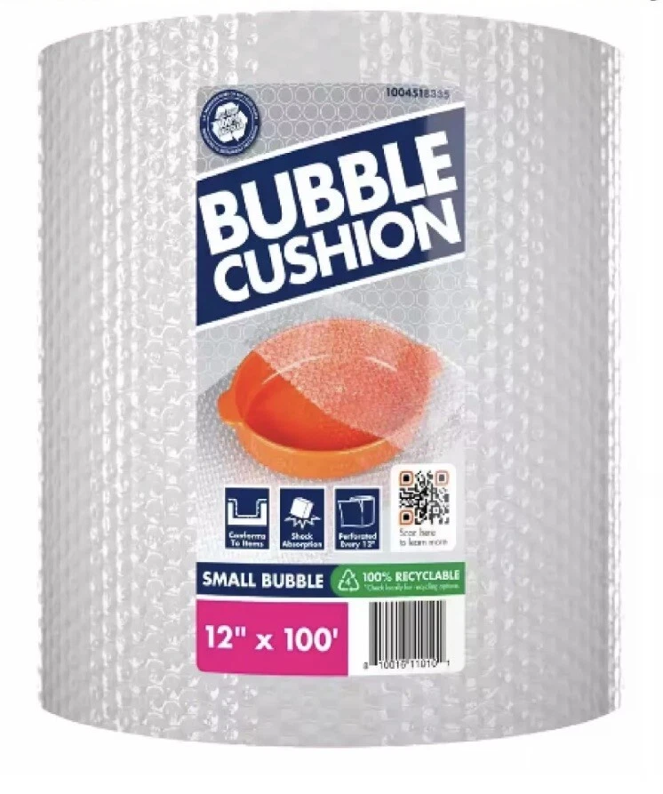 3/16 in. x 12 in. x 100 ft. Clear Perforated Bubble Cushion Wrap - Image 2 of 2