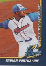 2021 Myrtle Beach Pelicans Fabian Pertuz RC Rookie Chicago Cubs