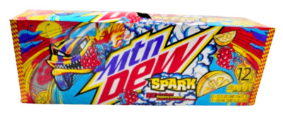 Mountain Dew Spark Raspberry Lemonade Soda Discontinued Flavor 2024 12 Pack Cans