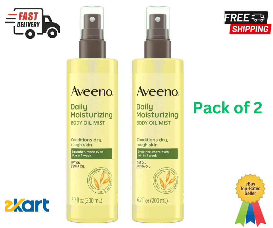 Aceite corporal seco hidratante diario Aveeno aceite de avena y jojoba para paquete de 2 6,7 fl oz