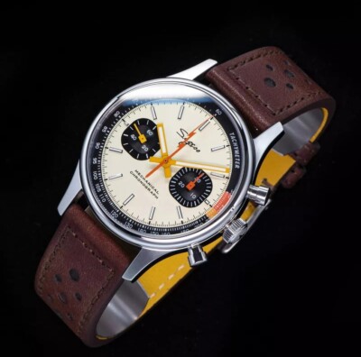 Sugess Chronograph Seagull 1963 V2 Swan Neck With Exhibition Caseback