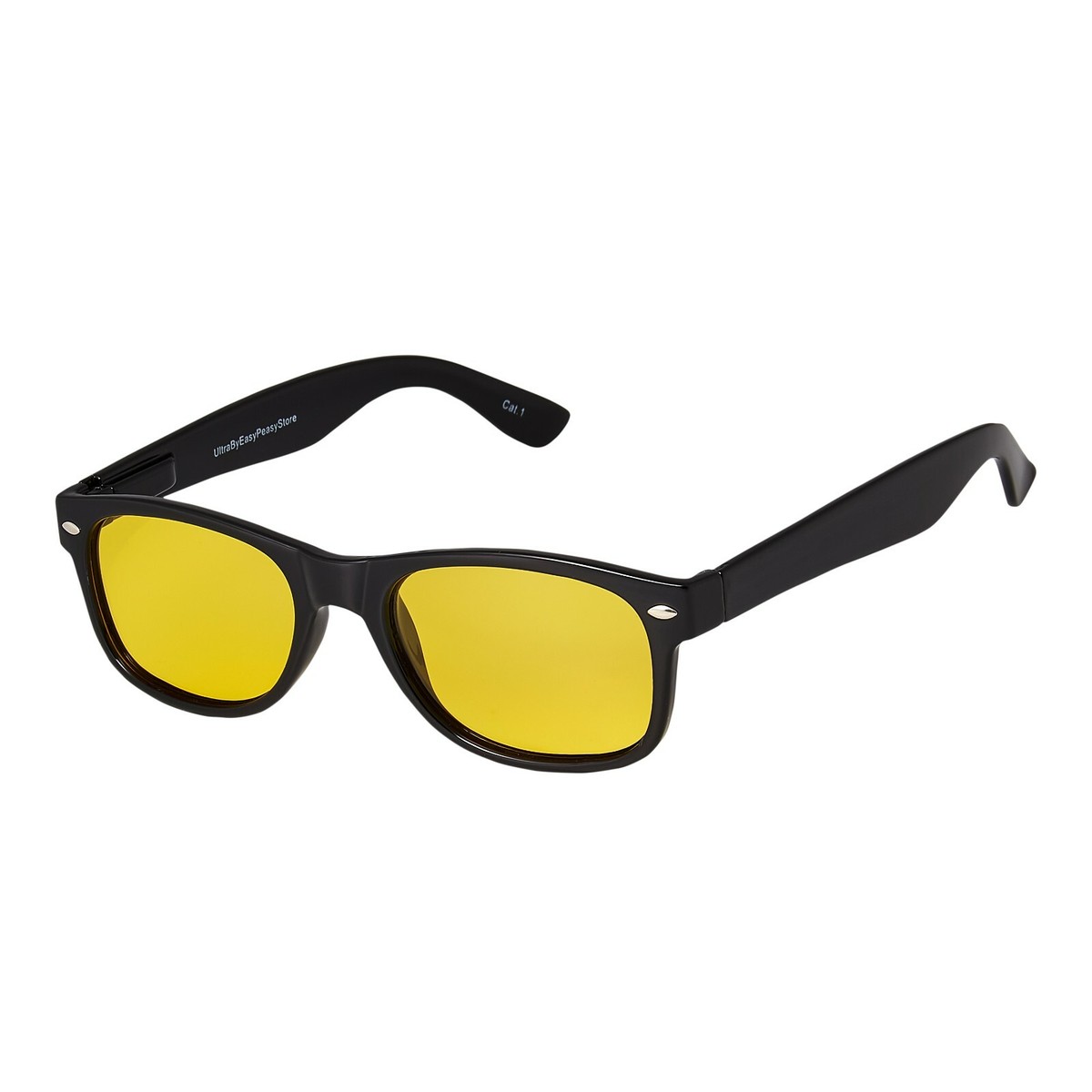 Black Frame Night Driving Glasses Anti Glare Yellow Lens