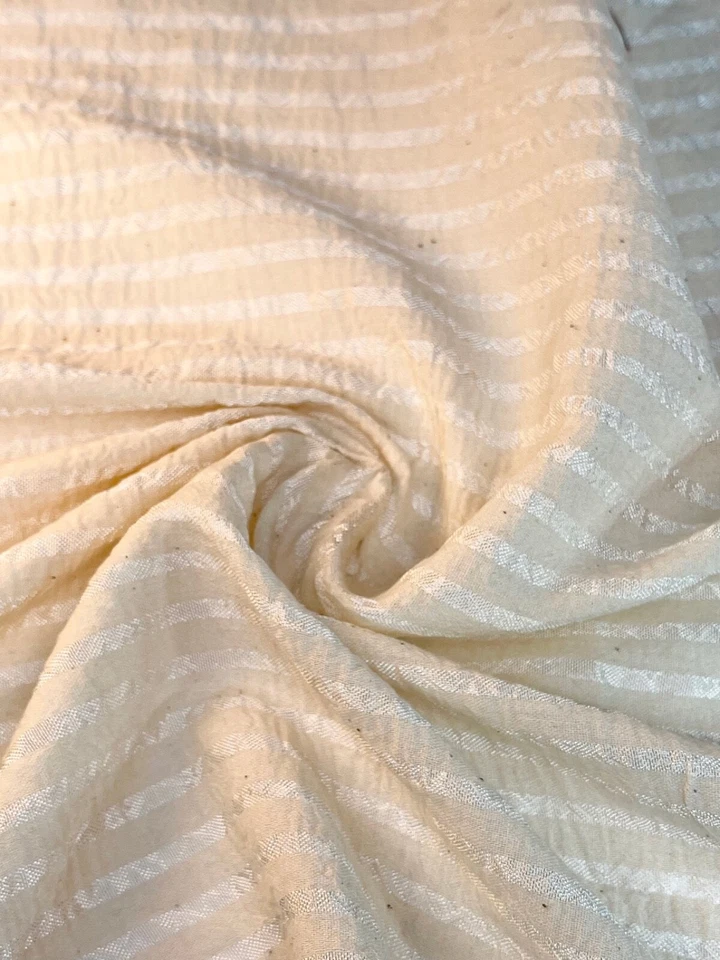 Striped and Textured Silk Linen Fabric By 2 Meters, Designer Fabric - Image 4 of 4