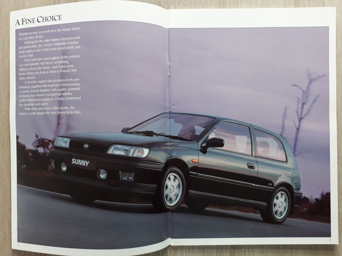 Nissan Sunny Range Brochure c.1992 - L LX SLX GTI Saloon Hatchback