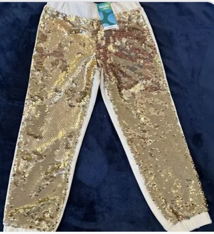 365 Kids Garanimals Girls Sandshell Size 7 Flip Sequin Pants joggers NEW