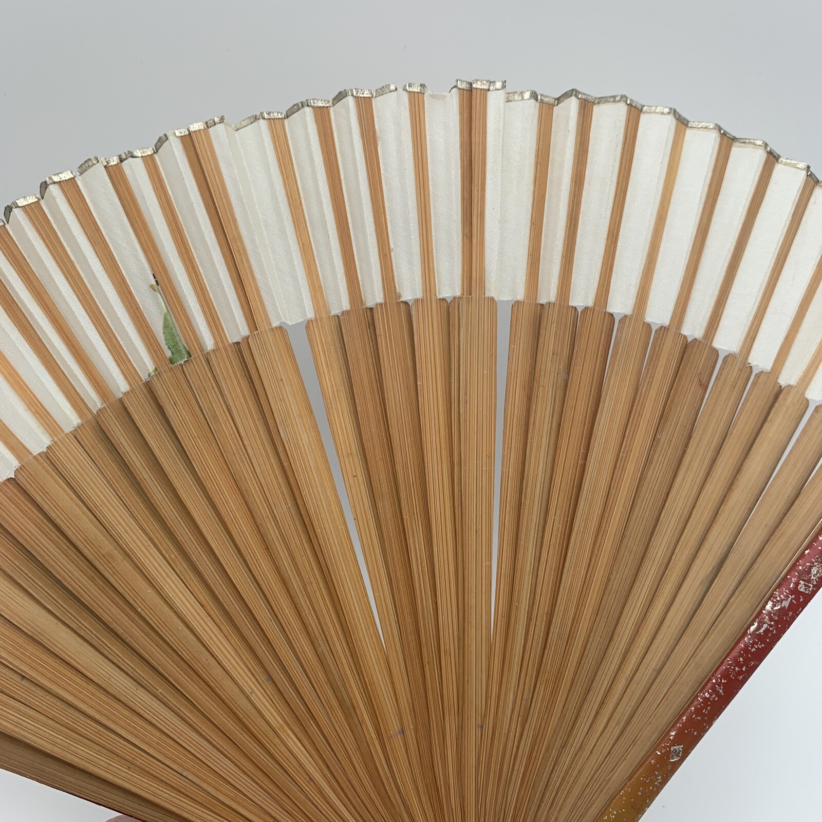 Vintage Handheld Folding Fans Hand Painted 2 Wooden F… Gem