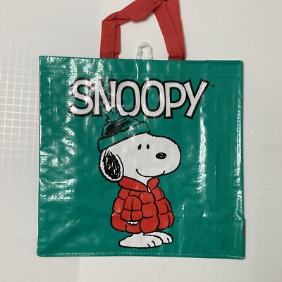 Tesco Peanuts Snoopy Christmas Tote Bag Schultz New Light Puffer Beanie Red  2023