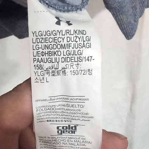 Under Armour Heather Grey Cold Gear Loose Fit Hooded Sweatshirt Size Youth Large - Picture 3 of 4