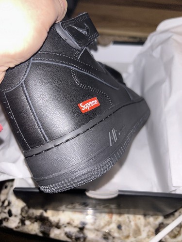 Nike X Supreme Hombres Talla 10 Negro Hightop Airforce 1s Nuevo Con Caja - Imagen 9 de 17