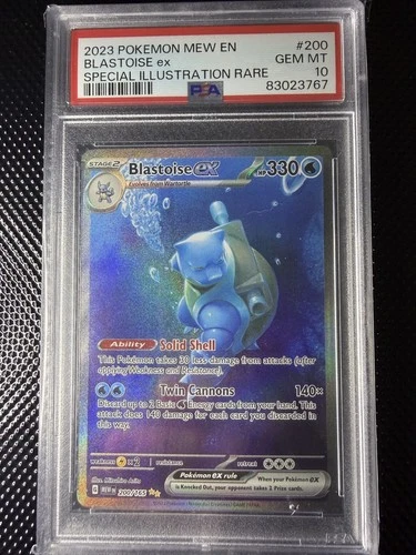 2023 POKEMON MEW EN-151 SPECIAL ILLUSTRATION RARE #200 BLASTOISE EX PSA 10