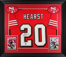 Garrison Hearst Signed Red Pro Style Framed Jersey w/ Dropshadow BAS Witnessed