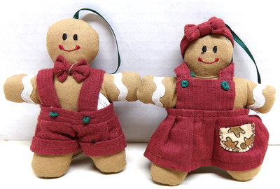 Set of 2 Ginger & Fred Ginger Bread Ornaments - Archive Collection Boyds Bears