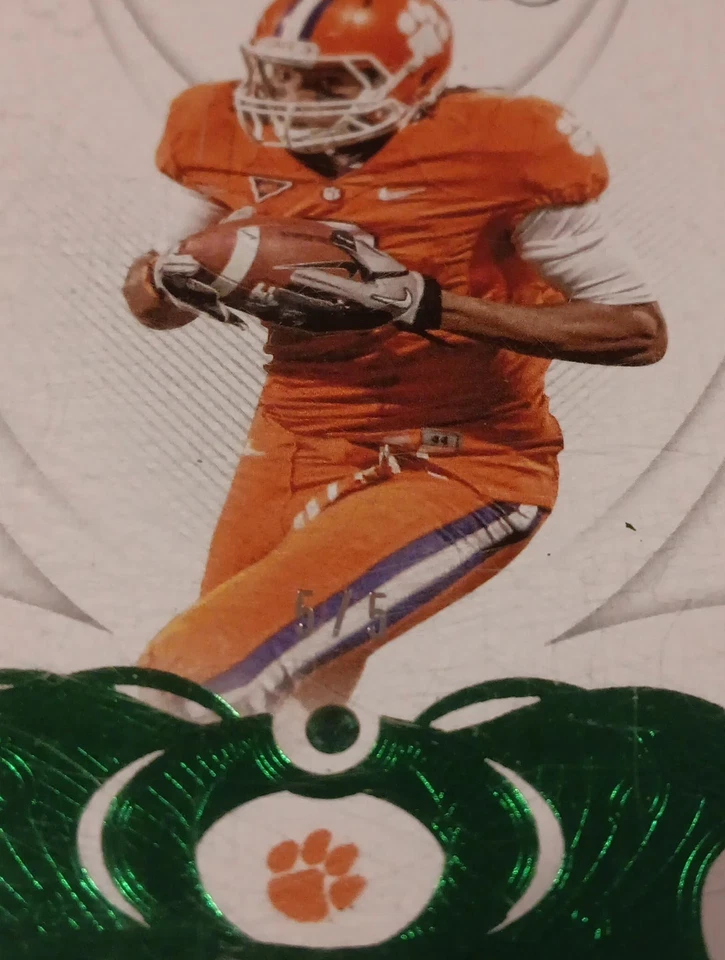2019 Panini Flawless Collegiate Deandre Hopkins #28 EMERALD 5/5 Encased Clemson - Image 2 of 4