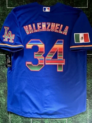 NIKE Fernando Valenzuela Los Angeles Dodgers Mexico Zarape Jersey NWT Size XL