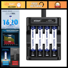 Rechargeable AAA Lithium Batteries 1620mWh with Charger - 4 Pack  LC4 Charger