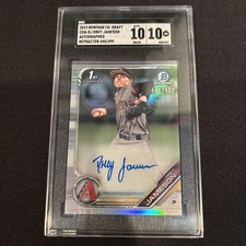 2019 Bowman Draft Pick Chrome Refractor /499 Drey Jameson Rookie Auto SGC 10