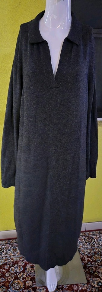 Jacqui E grey Knitted Dress Size L