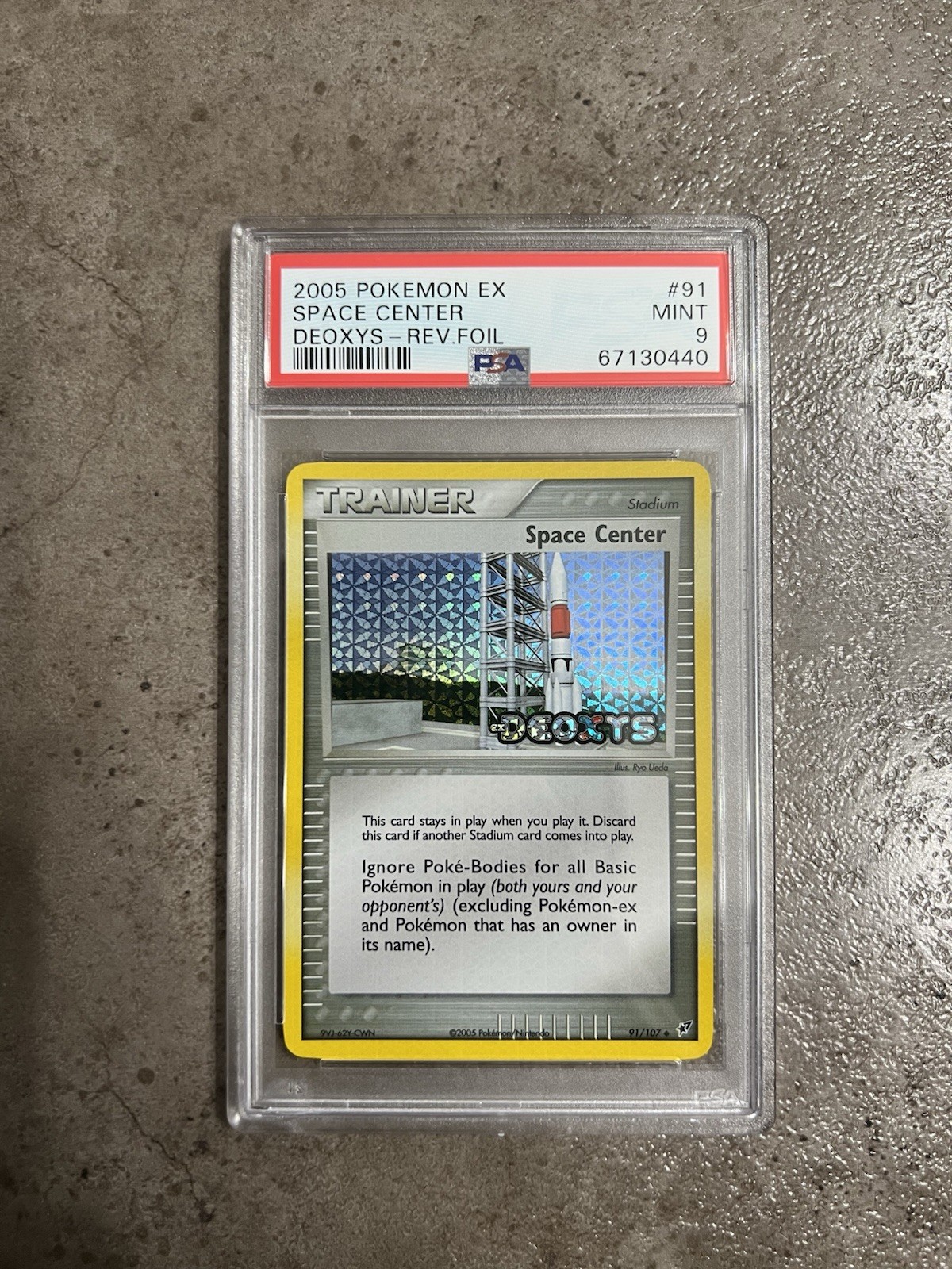 Pokemon Space Center #91/107 Reverse Holo RARE EX Deoxys 2005 STAMPED - PSA 9