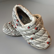 Champion Men's Slippers "Varsity Reflective'' Silver/Black Mens Size 10