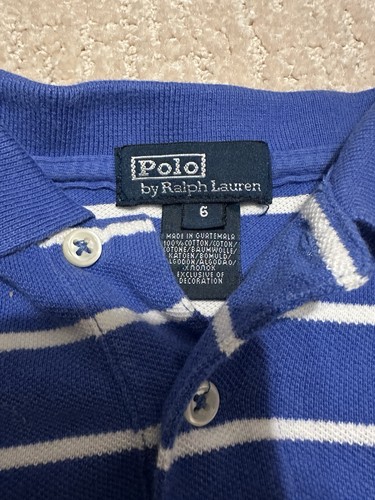 Polo Ralph Lauren Boys Size 6 Blue White Striped Short Sleeve Shirt - Picture 3 of 3