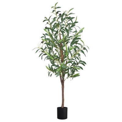Artificial Olive Tree, 4FT Tall Faux Olive Trees 48in Outdoor Fake Potted Sil...