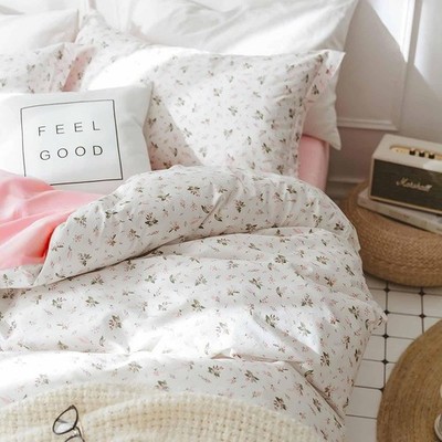Faincy King Size Comforter Set, Pink King, White Floral Set 