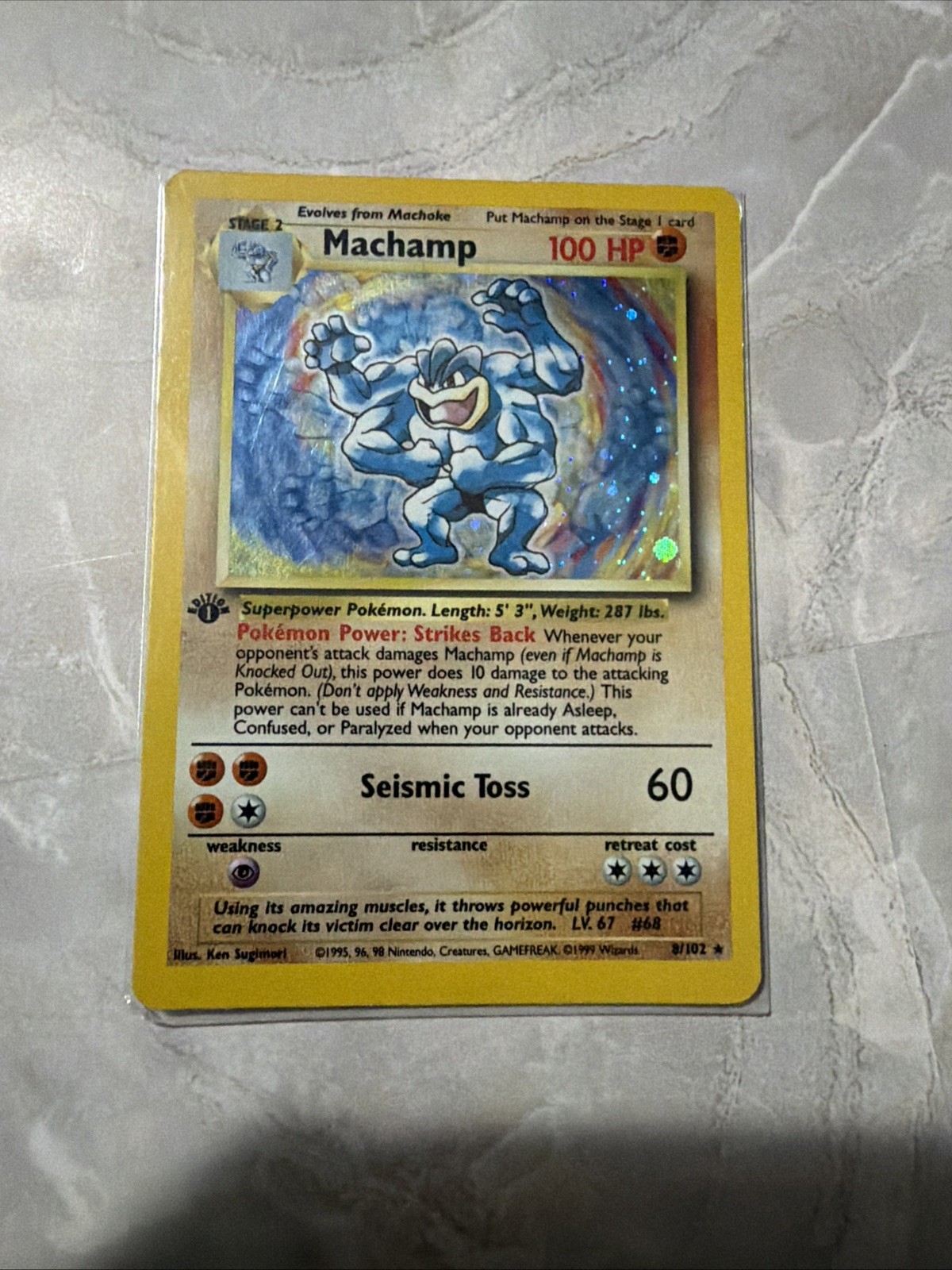 Machamp Pokemon8/102 #68 1st edition 