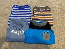 Boy's Size 24 Months 4-Piece Mixed Brand Bundle of Long Sleeve One-Pieces