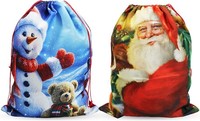 WeihnachtssäCke 50X70Cm Jute-Leinen Geschenkbeutel Mit Zugband 2Er-Pack 2 StüCk