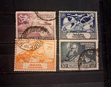 A5144 Singapore 1949 SG33-36 UPU set Fine Used