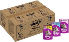 whiskas 1+ Wet Cat Food for Adult Cats Mixed Selection in Jelly 100g 84 Pouches 5.28 per kilo