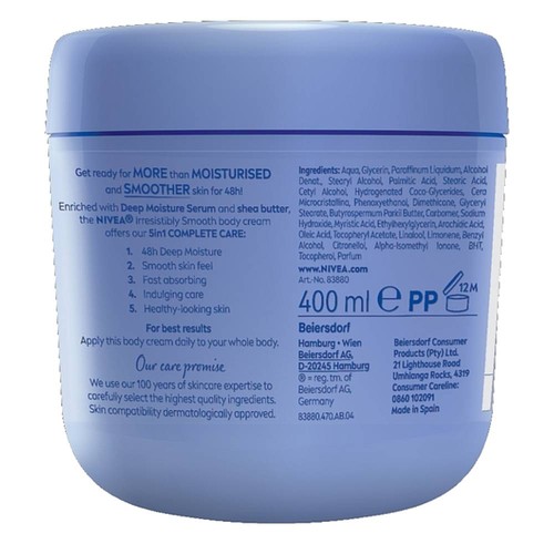 Nivea Irresistibly Smooth Body Cream Crema Corpo Burro di Karite 400ml - Foto 2 di 2