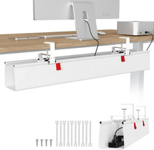 KEEGH Large No Drill under Desk Cable Management Tray 36 In, White
