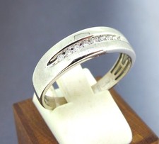 .19 ctw Diamonds Round Cut 10k White Gold Men s Wedding Band Size 10.25