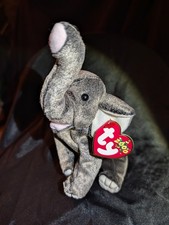 Trumpet The Elephant Ty Beanie Babies With Heart Tag Feb 11 2000